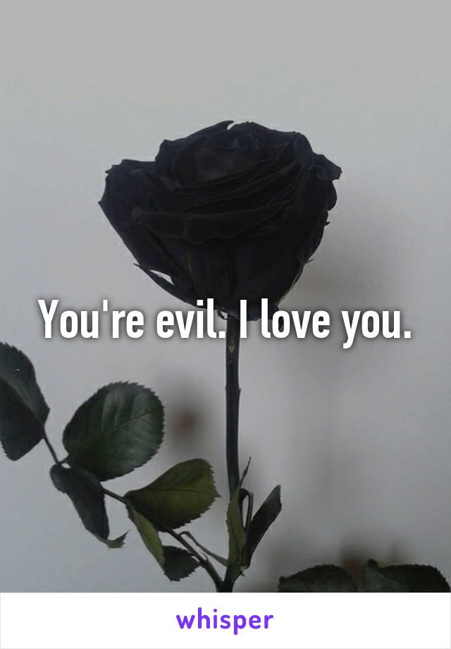 You're evil. I love you.