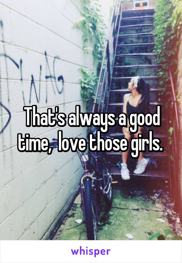 That's always a good time,  love those girls. 