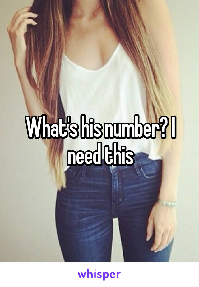 What's his number? I need this