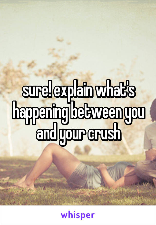 sure! explain what's happening between you and your crush