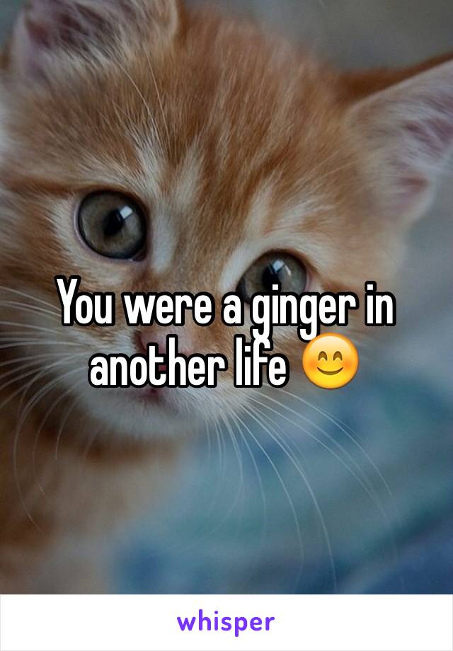 You were a ginger in another life 😊