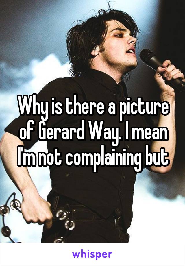 Why is there a picture of Gerard Way. I mean I'm not complaining but