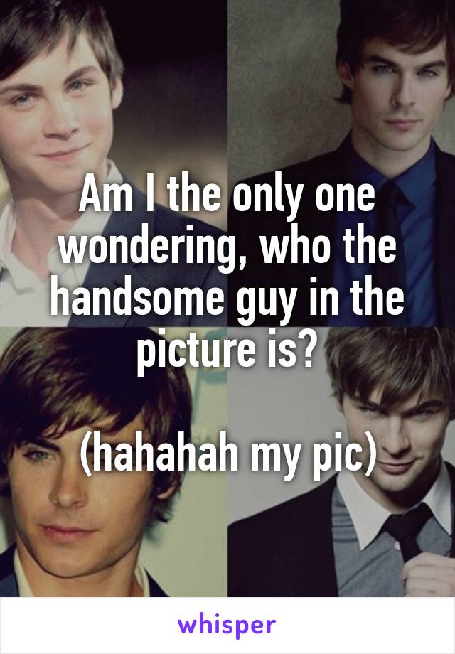 Am I the only one wondering, who the handsome guy in the picture is?

(hahahah my pic)