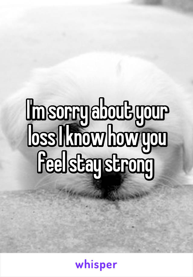 I'm sorry about your loss I know how you feel stay strong 