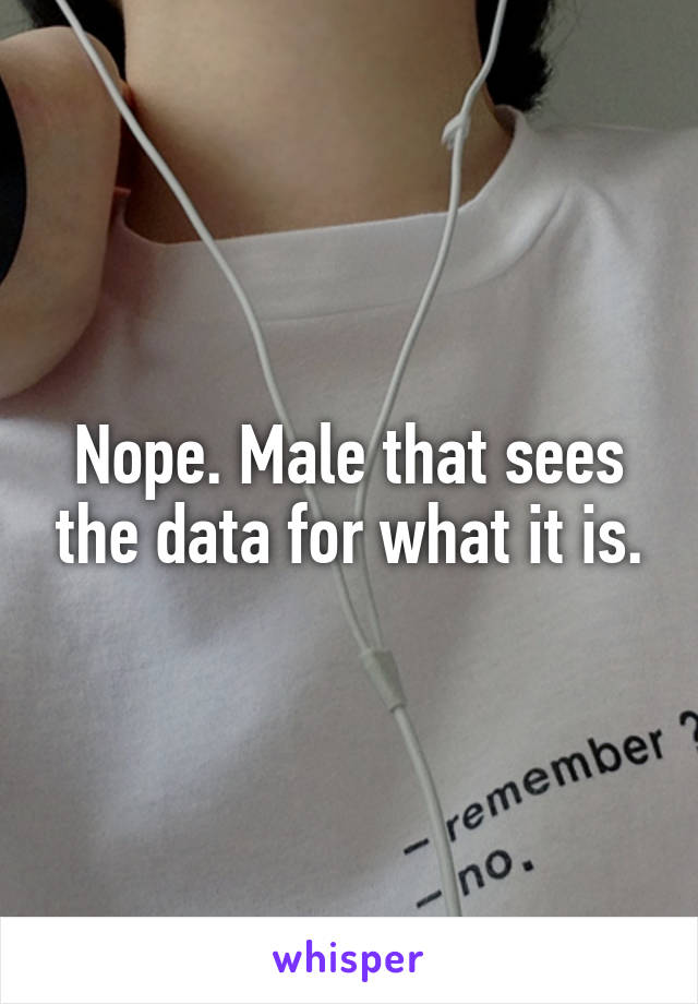 Nope. Male that sees the data for what it is.