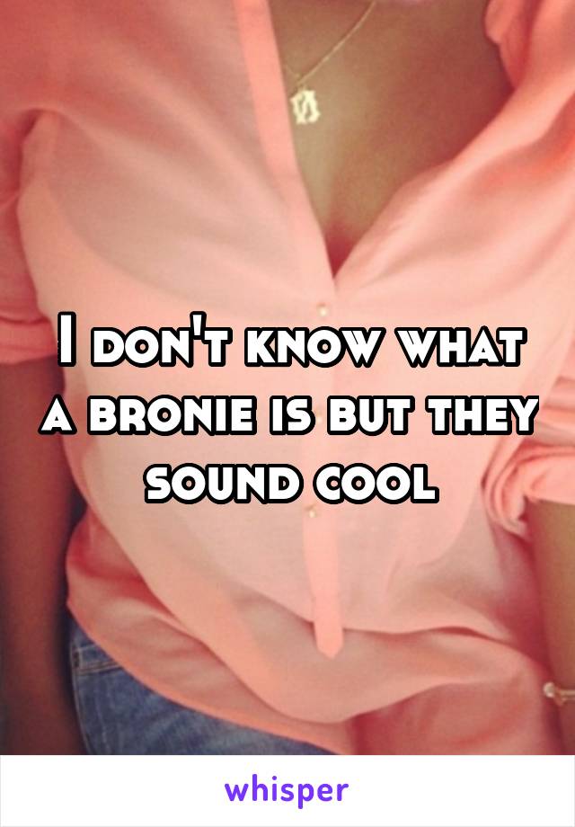 I don't know what a bronie is but they sound cool