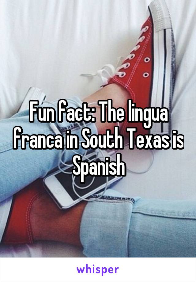 Fun fact: The lingua franca in South Texas is Spanish