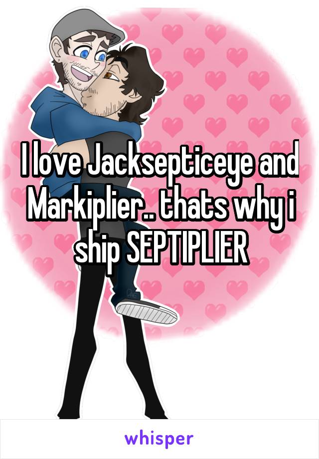 I love Jacksepticeye and Markiplier.. thats why i ship SEPTIPLIER
