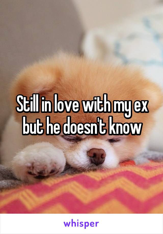 Still in love with my ex but he doesn't know