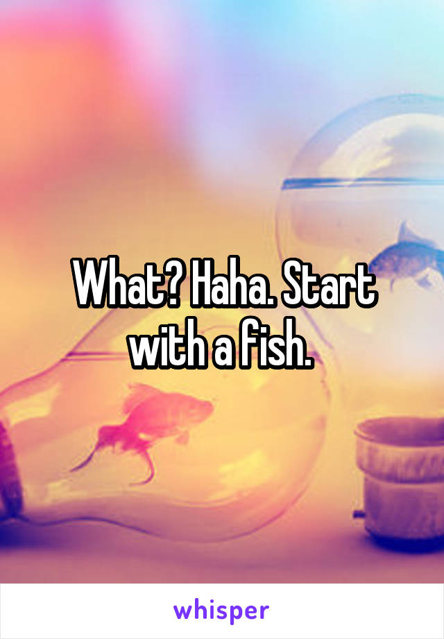 What? Haha. Start with a fish. 