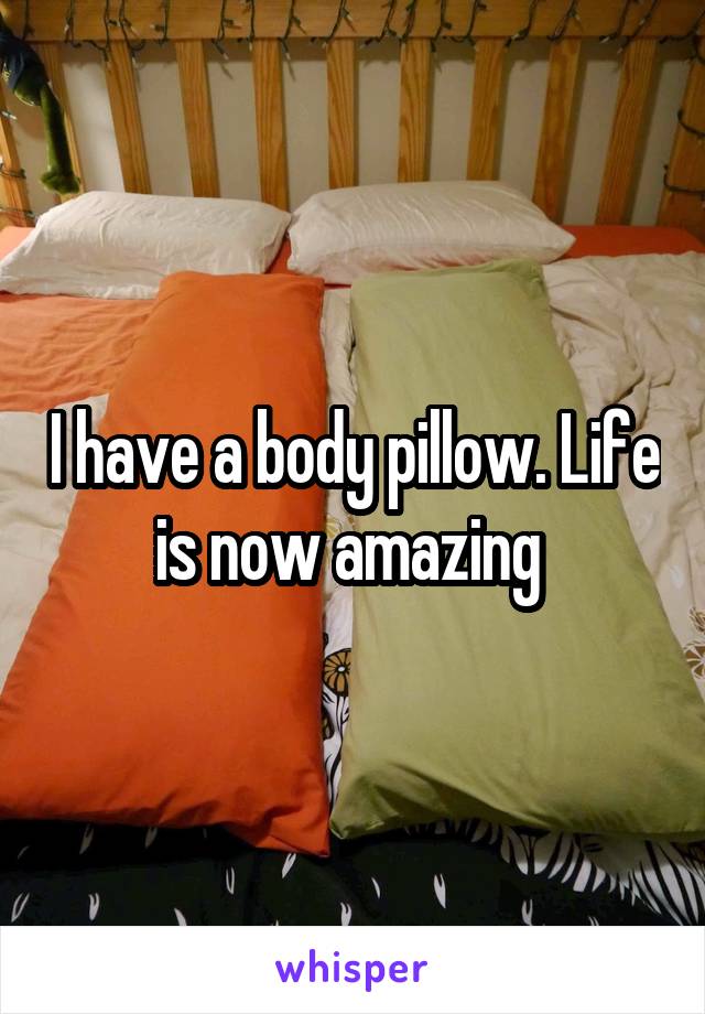 I have a body pillow. Life is now amazing 