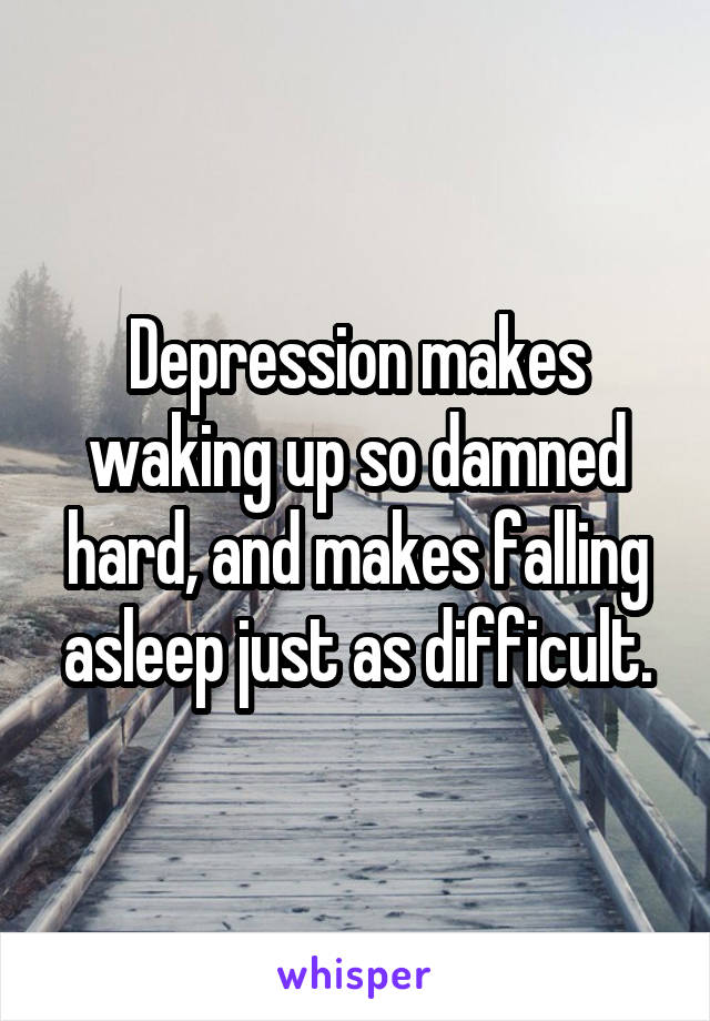 Depression makes waking up so damned hard, and makes falling asleep just as difficult.