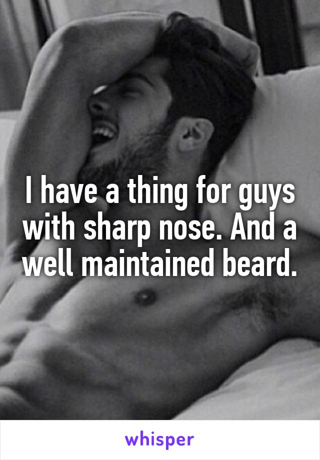 I have a thing for guys with sharp nose. And a well maintained beard.