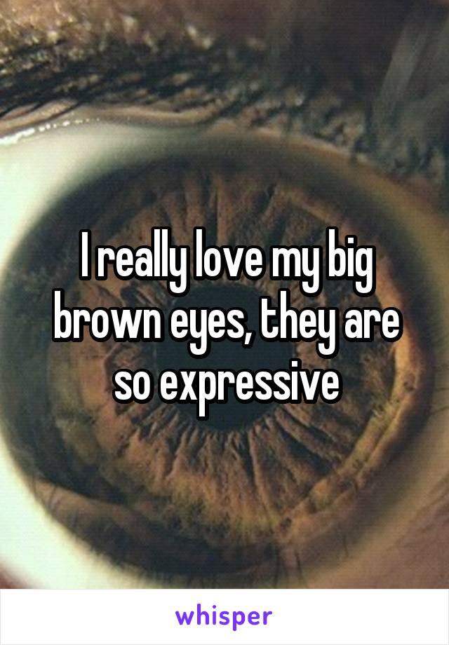 I really love my big brown eyes, they are so expressive