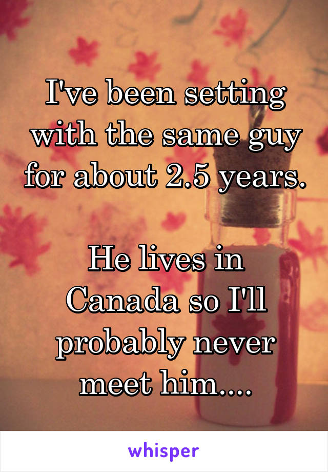 I've been setting with the same guy for about 2.5 years. 
He lives in Canada so I'll probably never meet him....