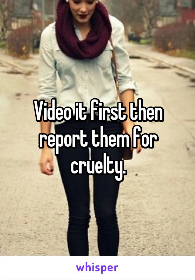 Video it first then report them for cruelty.