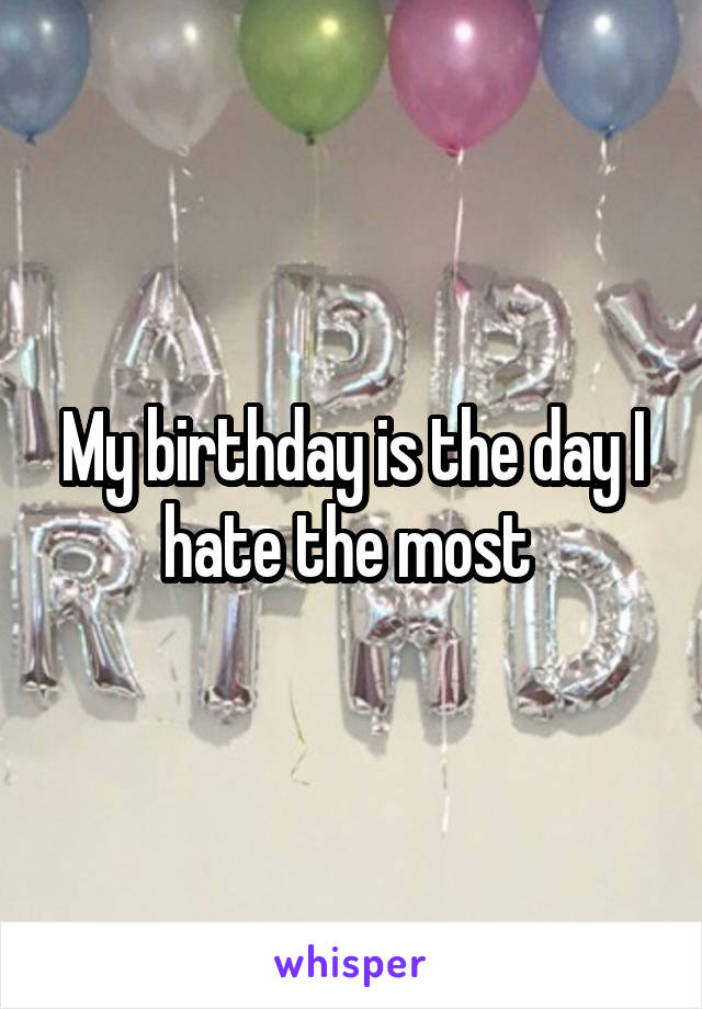 My birthday is the day I hate the most 