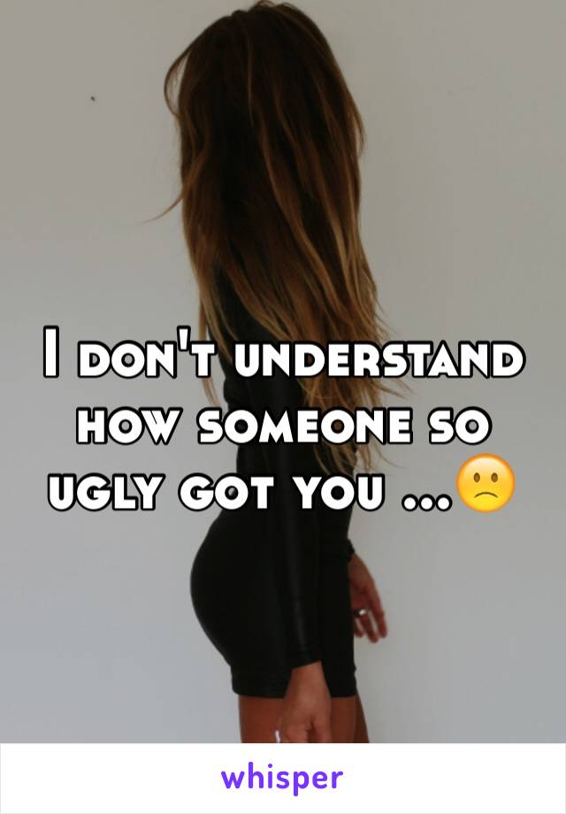 I don't understand how someone so ugly got you ...🙁