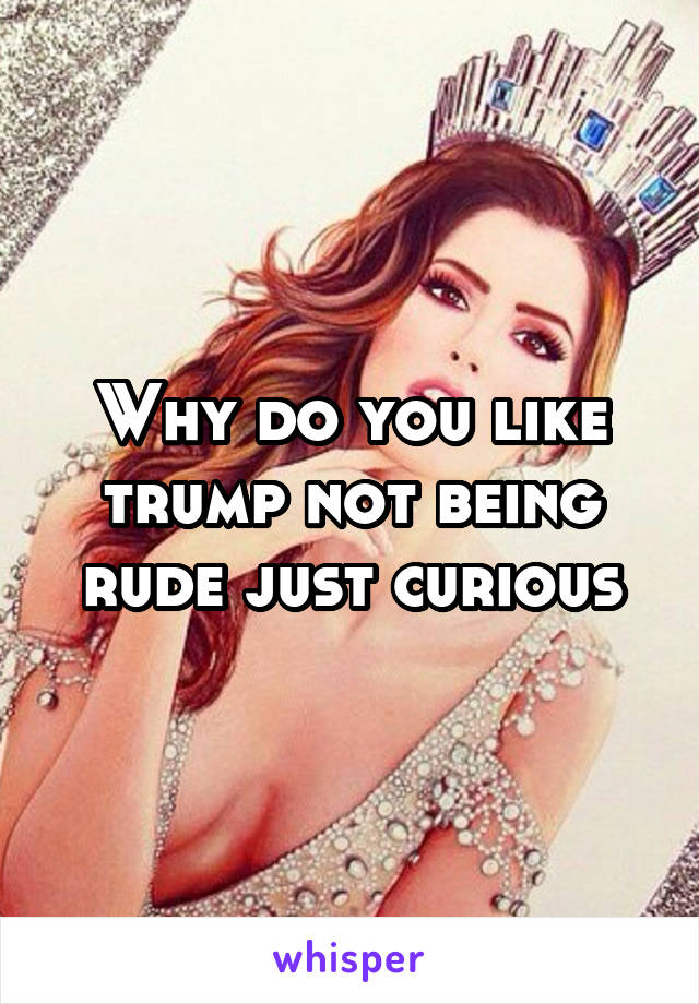 Why do you like trump not being rude just curious