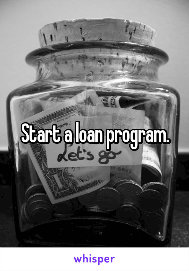 Start a loan program.