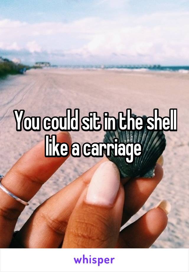 You could sit in the shell like a carriage 