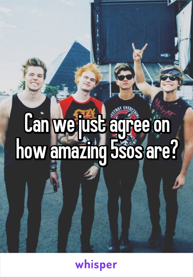 Can we just agree on how amazing 5sos are?