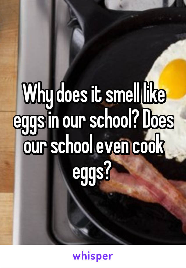 Why does it smell like eggs in our school? Does our school even cook eggs? 