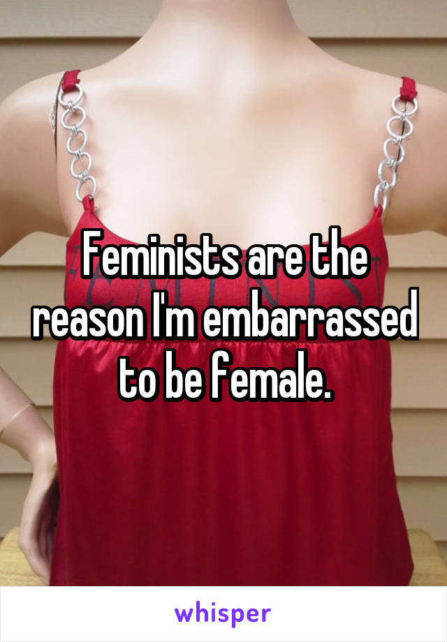 Feminists are the reason I'm embarrassed to be female.