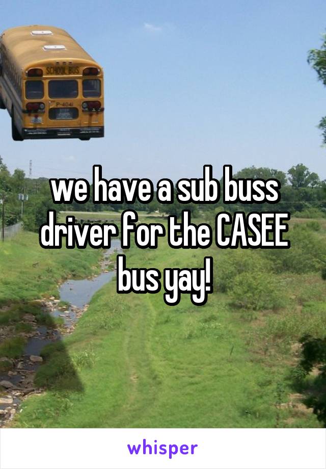 we have a sub buss driver for the CASEE bus yay!