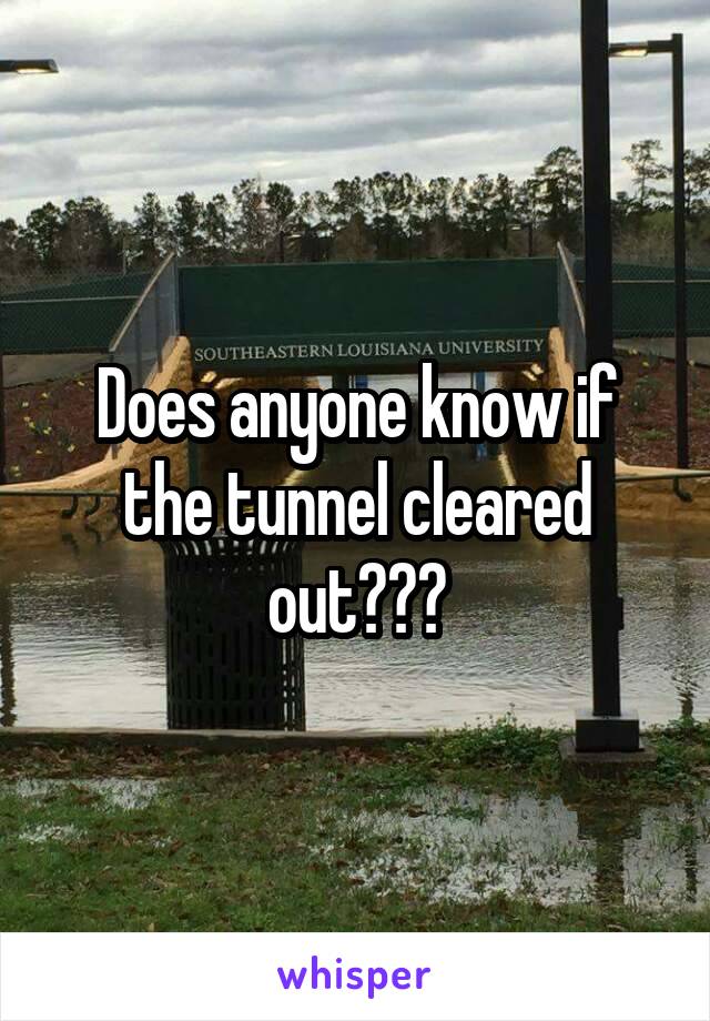 Does anyone know if the tunnel cleared out???