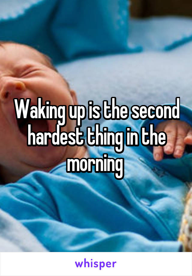 Waking up is the second hardest thing in the morning 