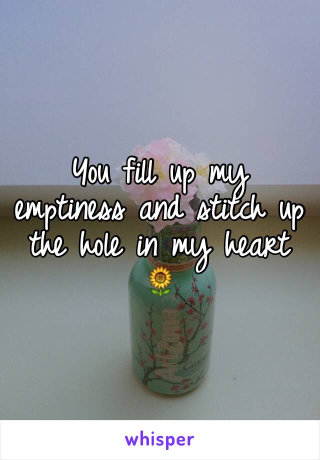 You fill up my emptiness and stitch up the hole in my heart 🌻