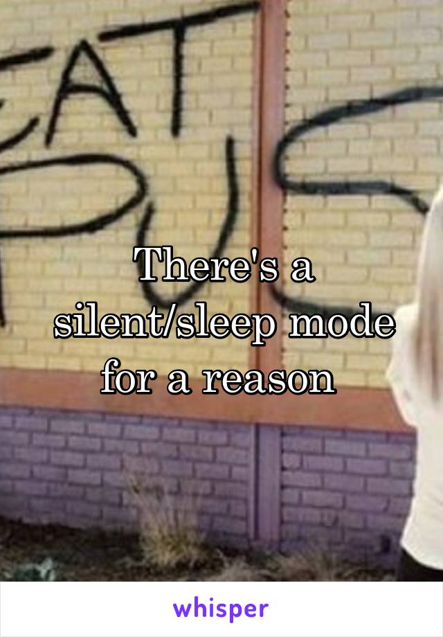 There's a silent/sleep mode for a reason 