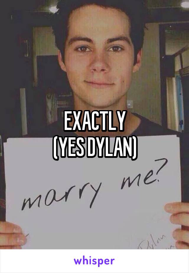 EXACTLY
(YES DYLAN)