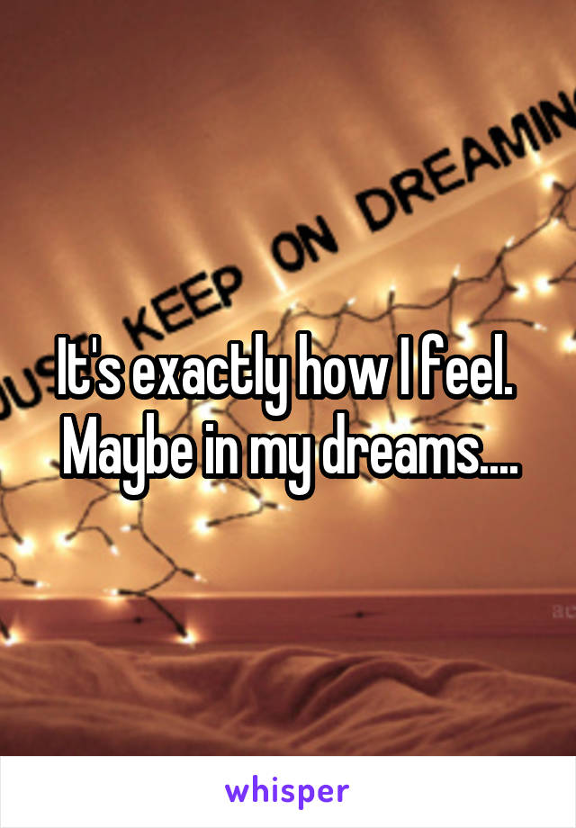 It's exactly how I feel.  Maybe in my dreams....