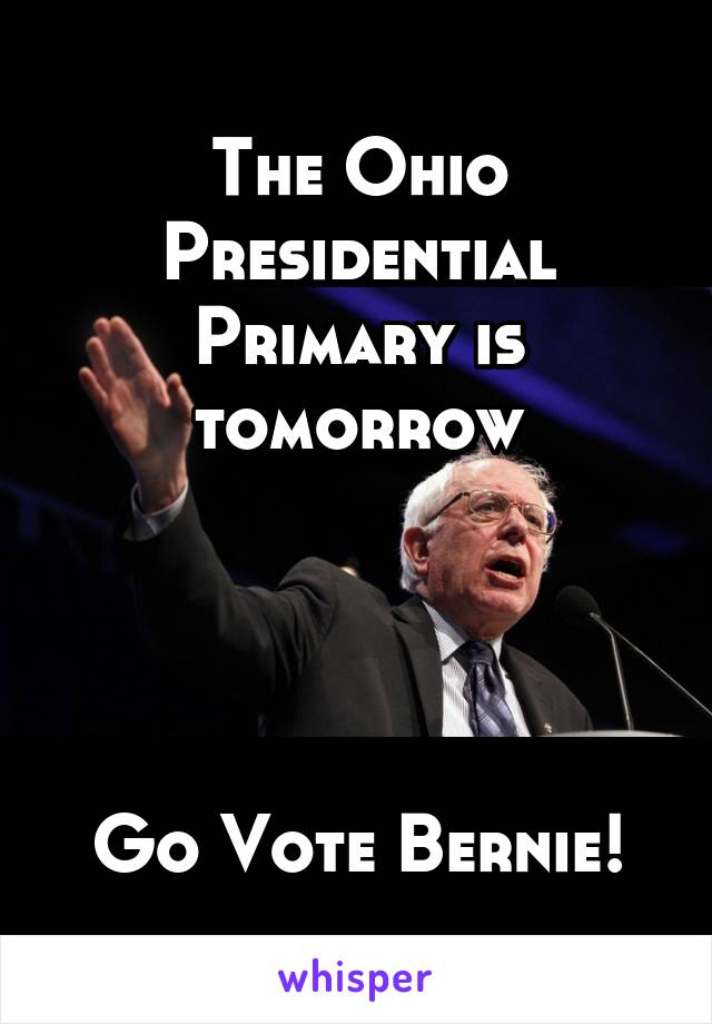The Ohio Presidential Primary is tomorrow




Go Vote Bernie!