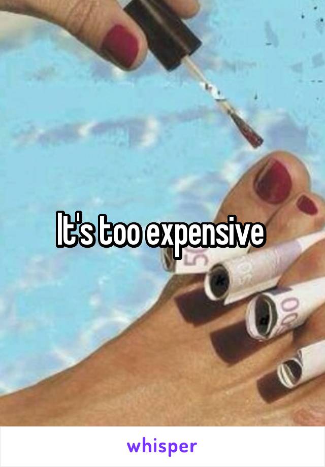 It's too expensive 