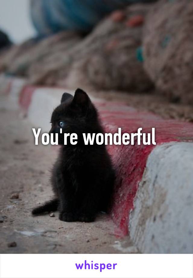 You're wonderful 