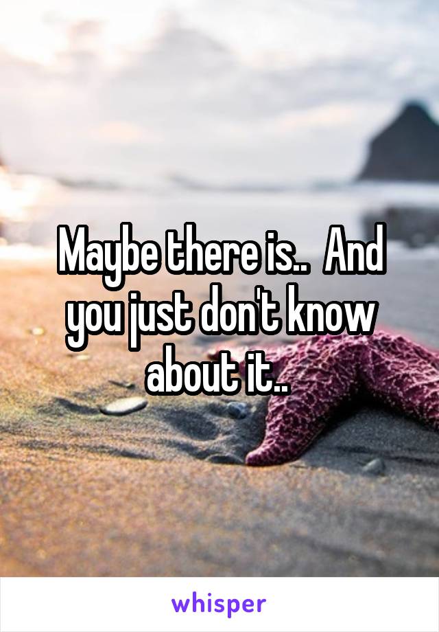 Maybe there is..  And you just don't know about it.. 