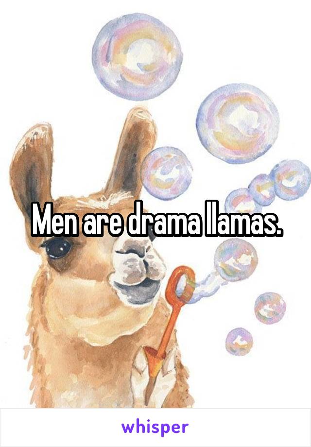 Men are drama llamas.