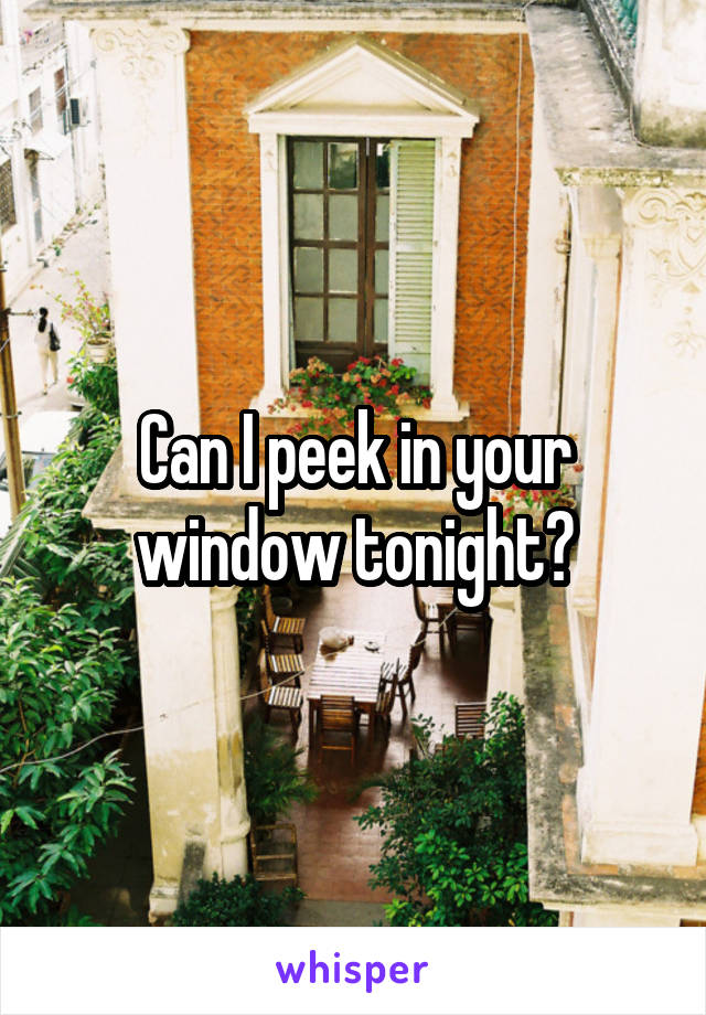 Can I peek in your window tonight?