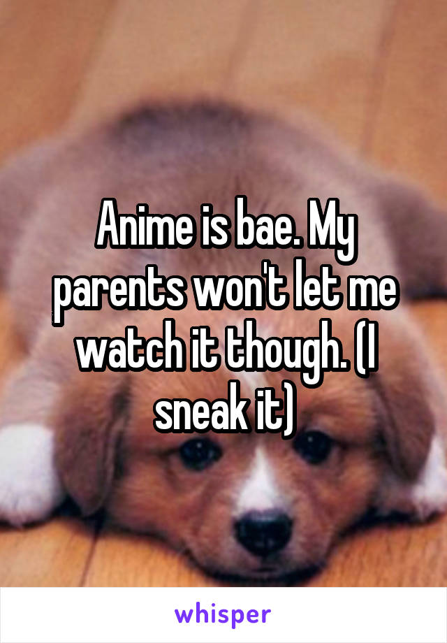 Anime is bae. My parents won't let me watch it though. (I sneak it)