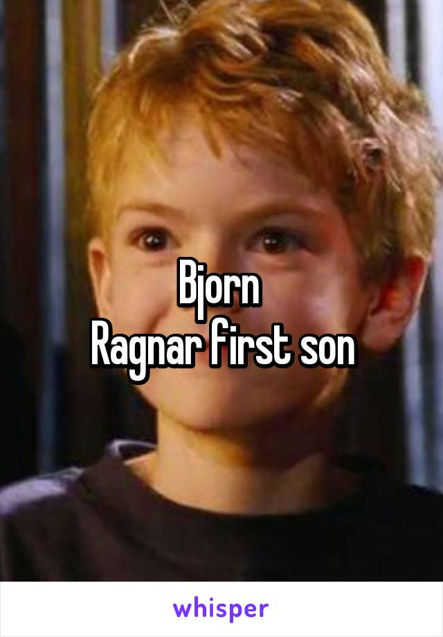 Bjorn 
Ragnar first son