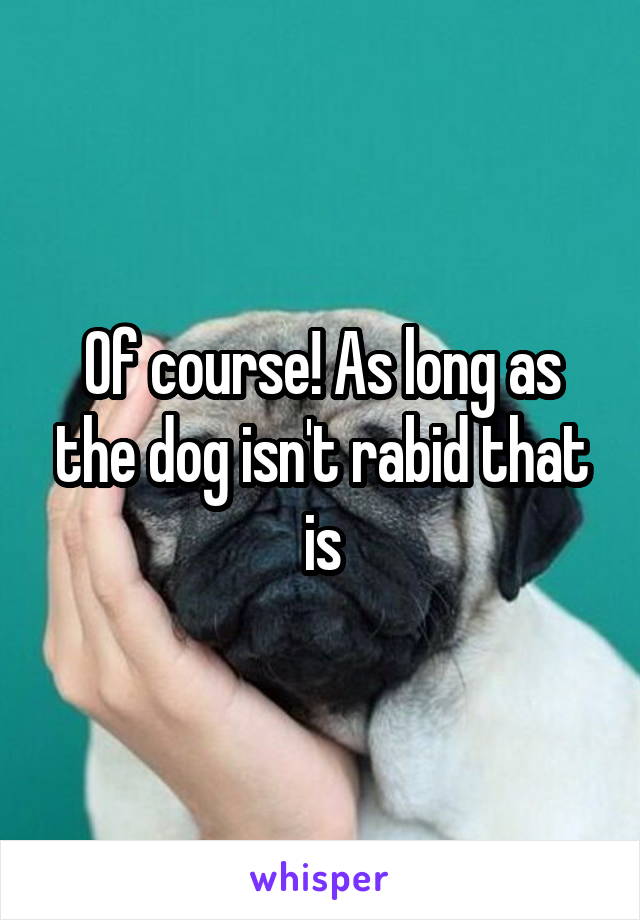Of course! As long as the dog isn't rabid that is