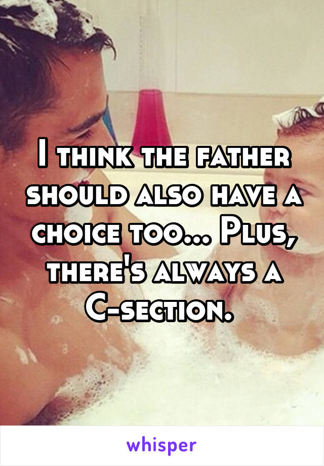 I think the father should also have a choice too... Plus, there's always a C-section. 