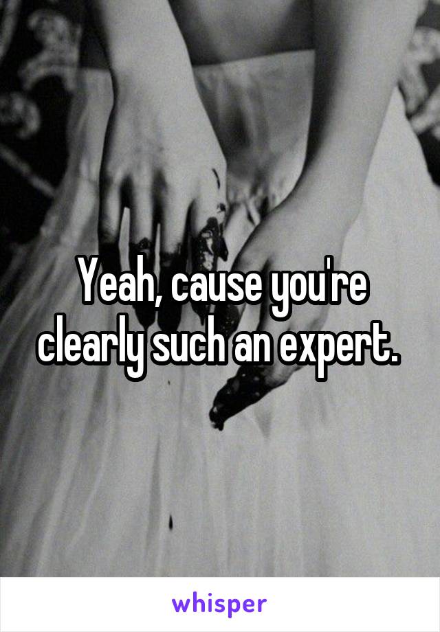 Yeah, cause you're clearly such an expert. 
