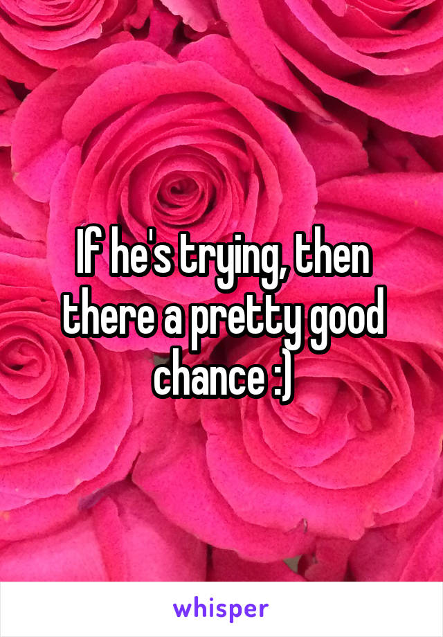 If he's trying, then there a pretty good chance :)