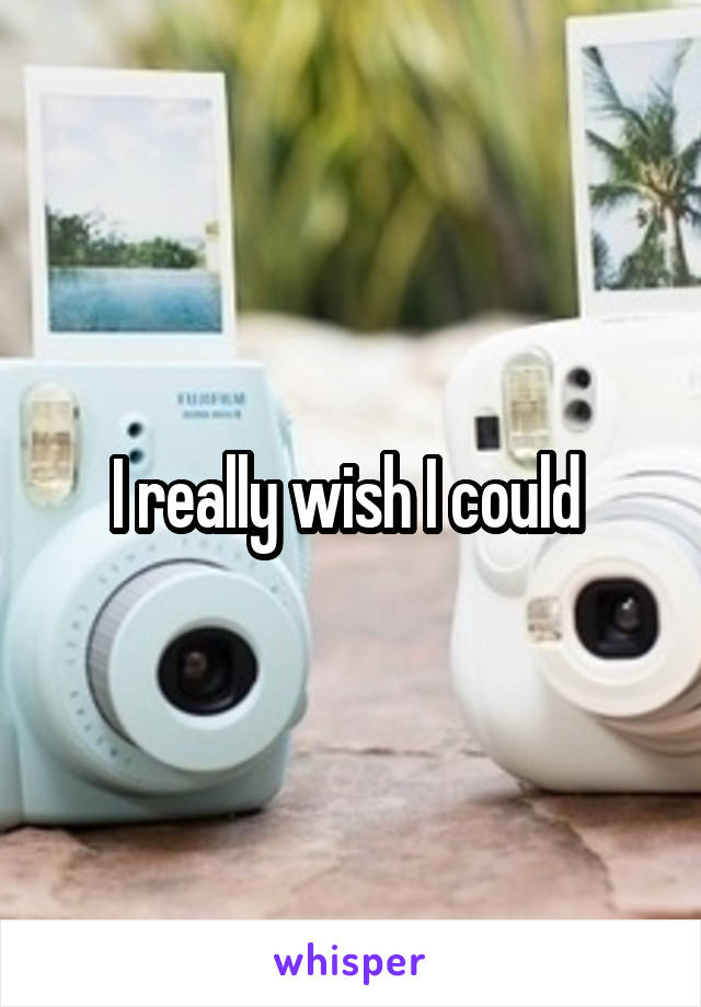 I really wish I could 