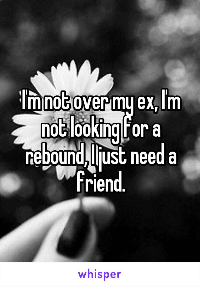 I'm not over my ex, I'm not looking for a rebound, I just need a friend.