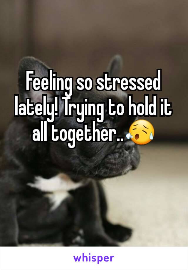 Feeling so stressed lately! Trying to hold it all together..😥